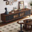 Meuble télé rétro en bois manufacturé brun-noisette-249607459