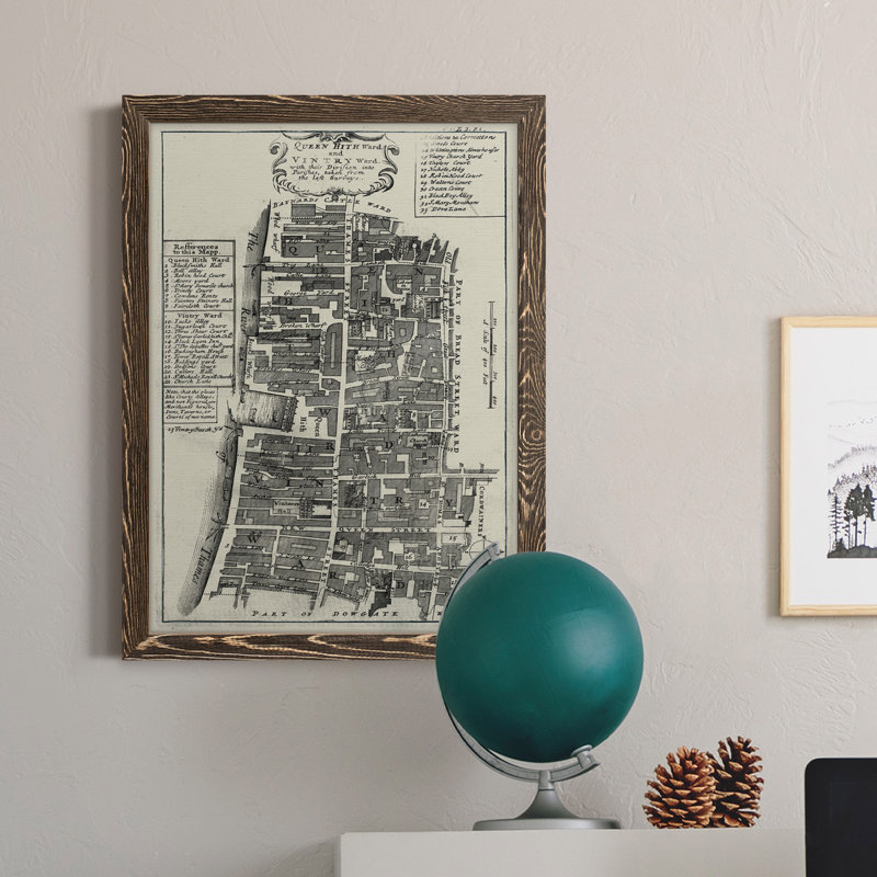Toile encadrée de qualité supérieure Quays Of London IV - prête à être accrochée, H 20 po x l 24 po x P 1 po, Cadre noyer