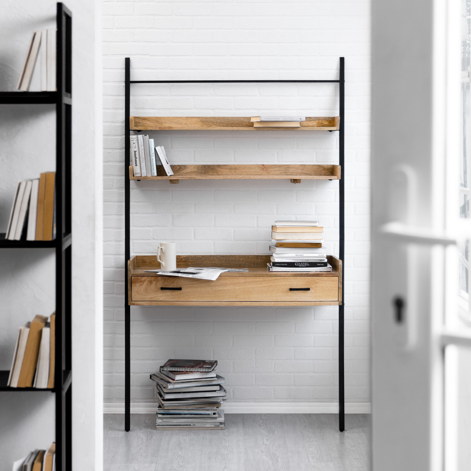 Innes 43" Mango Desk, Natural/Black