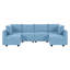 Canapé modulaire rembourré en lin 6 pièces Nacoma-639922515