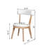 De 2 chaises de salle à manger rembourrées modernes en beige + naturel, rembourrage épais sur les sièges, dossiers ergonomiques, compacts et peu encombrants, dossier divisé rembourré confortable et confortable,