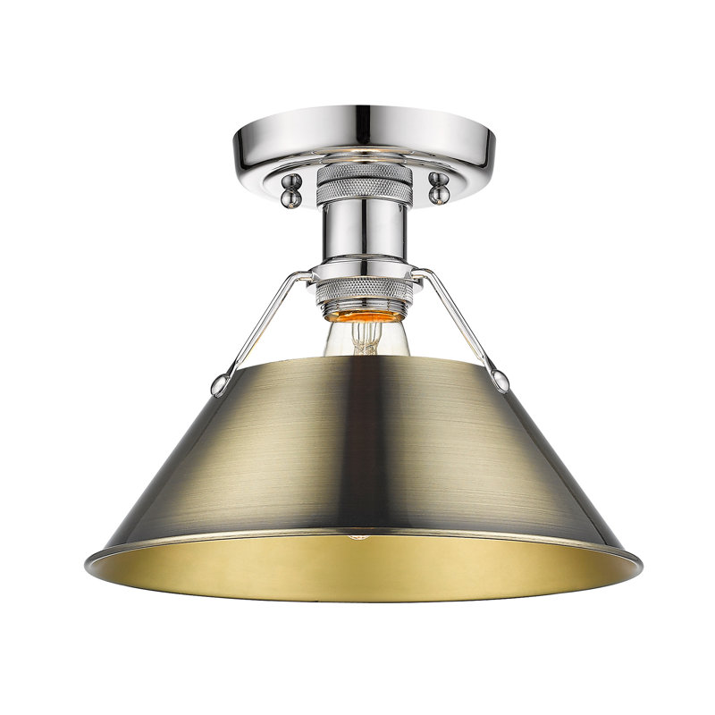Weatherford Flush Mount, Aged Brass, Chrome