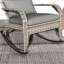Chaise berçante grise avec dossier haut, coussin et coussin, pour le jardin, le patio, le balcon, le porche, le coussin de siège extérieur - Balcon