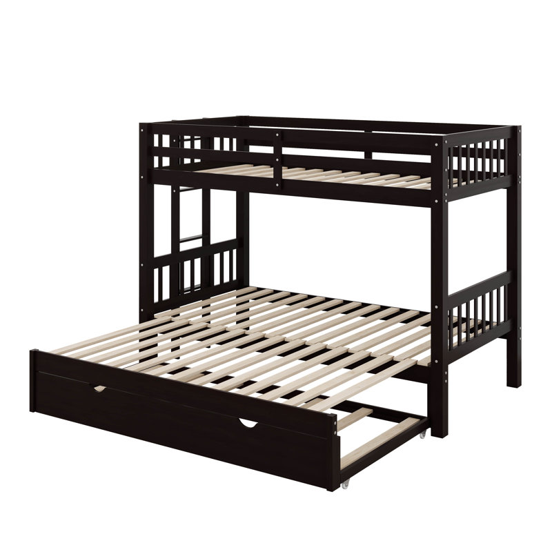 Lit simple avec lit gigogne coulissant, Espresso