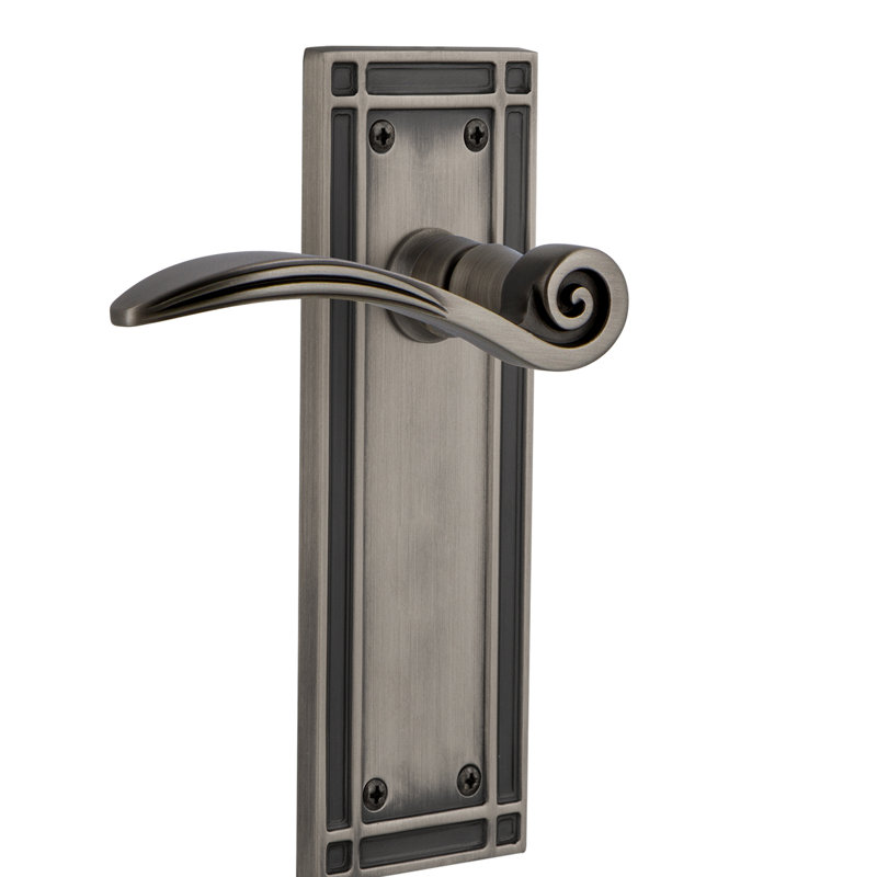 Mission Plate Double Dummy with Swan Lever, Antique Pewter