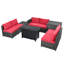 Ensemble de conversation en osier / rotin pour 6 personnes avec coussins et foyer de 60 000 BTU-1089553521