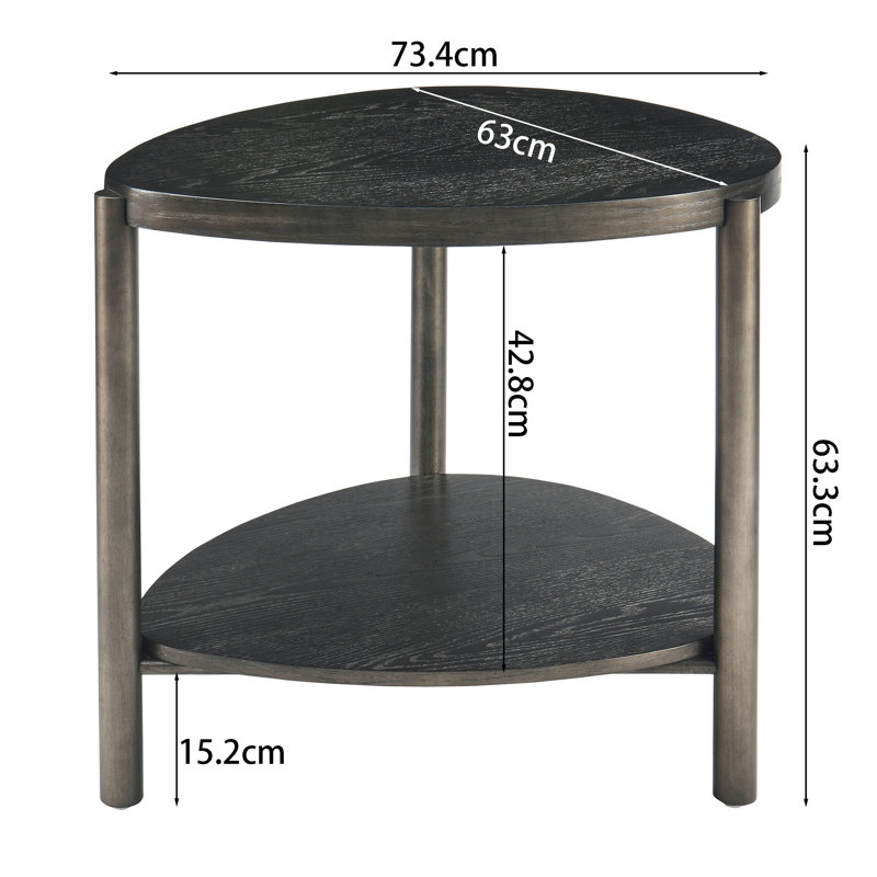 Water Drop-Shaped End Table, Iron Black
