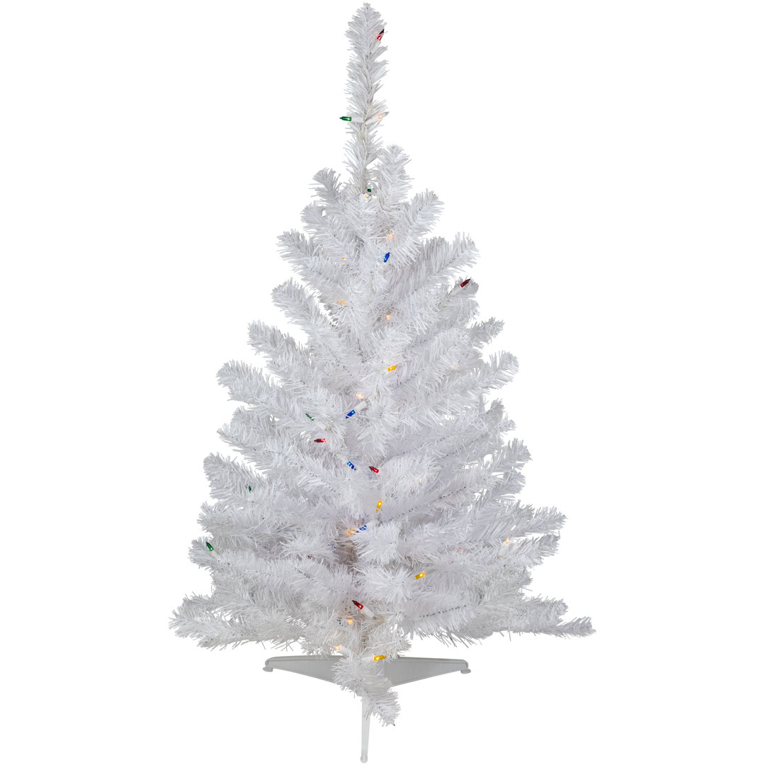 18" Pre-Lit Snow White Artificial Christmas Tree Multi Lights The Holiday Aisle® 