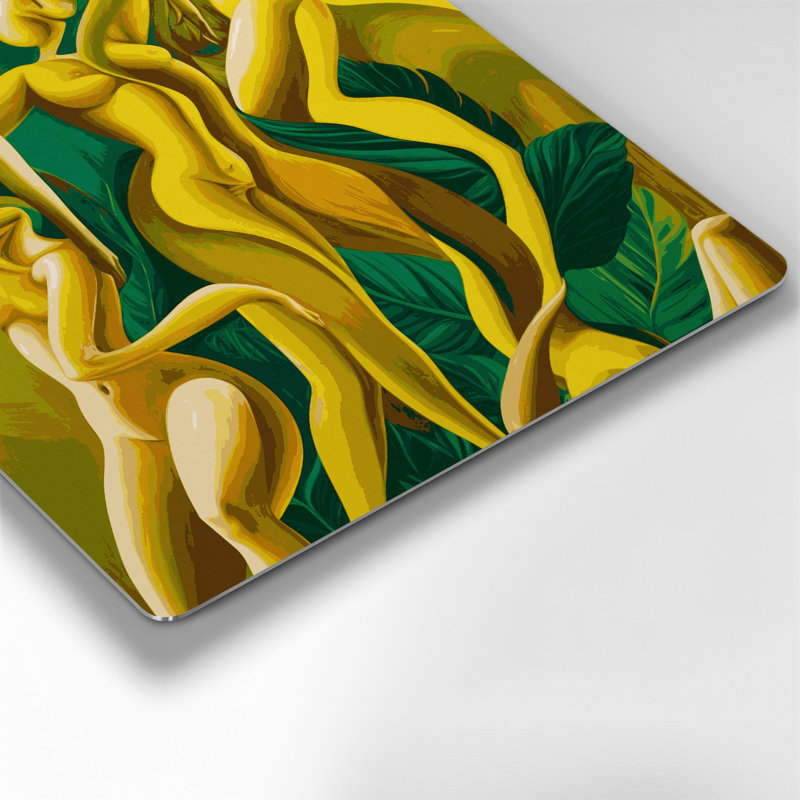 Abstrait art figuratif en métal vert 73, H 32 po x l 32 po