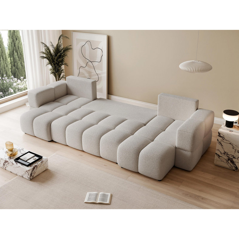6 Seater Sofa Bed, Light Grey