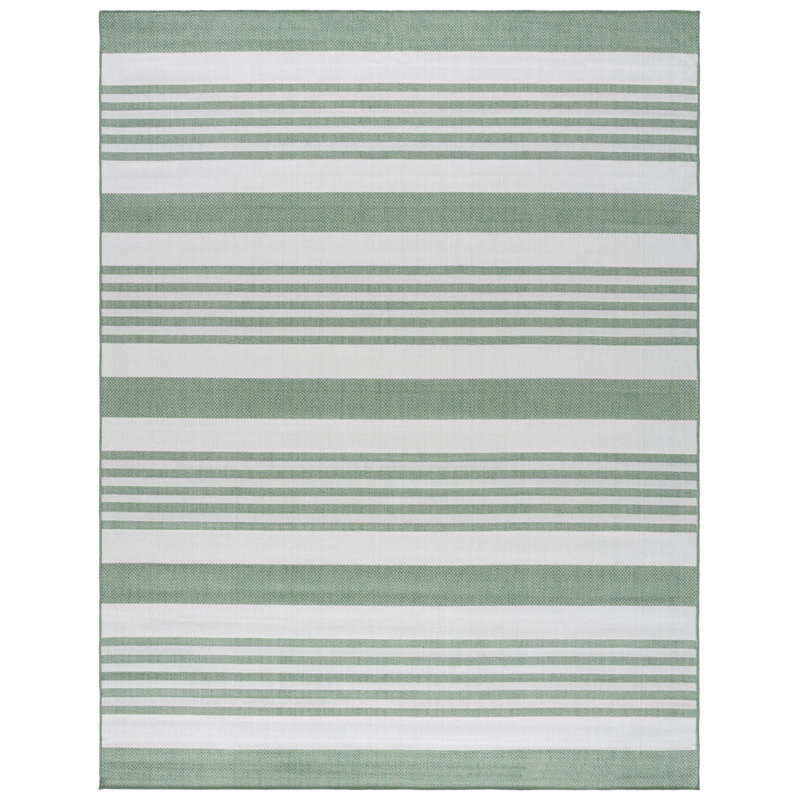 Dunnell Performance Machine Washable Striped Indoor/Outdoor Area Rug, Rectangle 8' x 10'