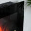 Foyer électrique noir, 28,5 po, 1500 W, effet de flamme, fixation murale 7 couleurs 1500 W, noir, fond, style asiatique