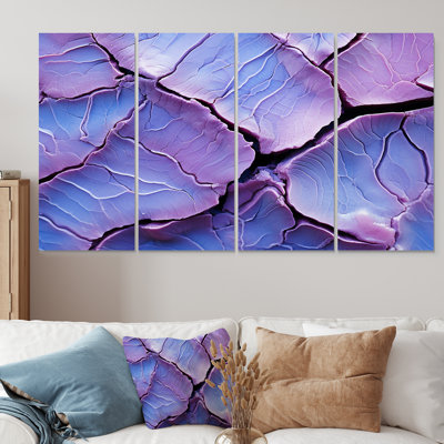 «Purple Stone Geode Volcano I», ensemble de 4 décorations murales