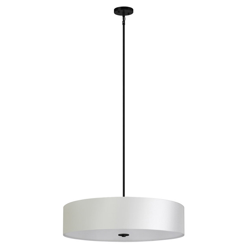 5 - Light Dimmable Drum Chandelier, Black