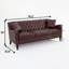 Ensemble de canapé classique en cuir Chesterfield, canapé en cuir de polyuréthane avec capitonnage à boutons en losange, garniture cloutée et pieds en bouleau massif, ensemble de mobilier de salon complet avec coussins décoratifs-55115567