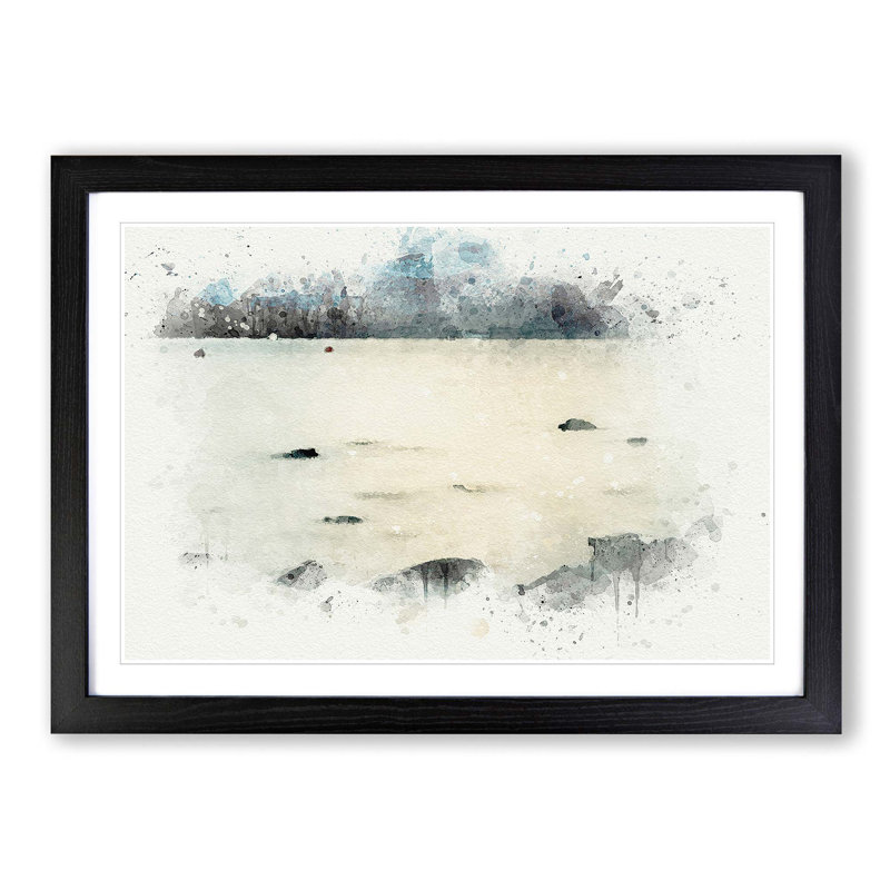Lake Ullswater in Cumbria in Abstract - Picture Frame Graphic Art Print on MDF, Black Framed, 62cm H x 87cm W x 2cm D