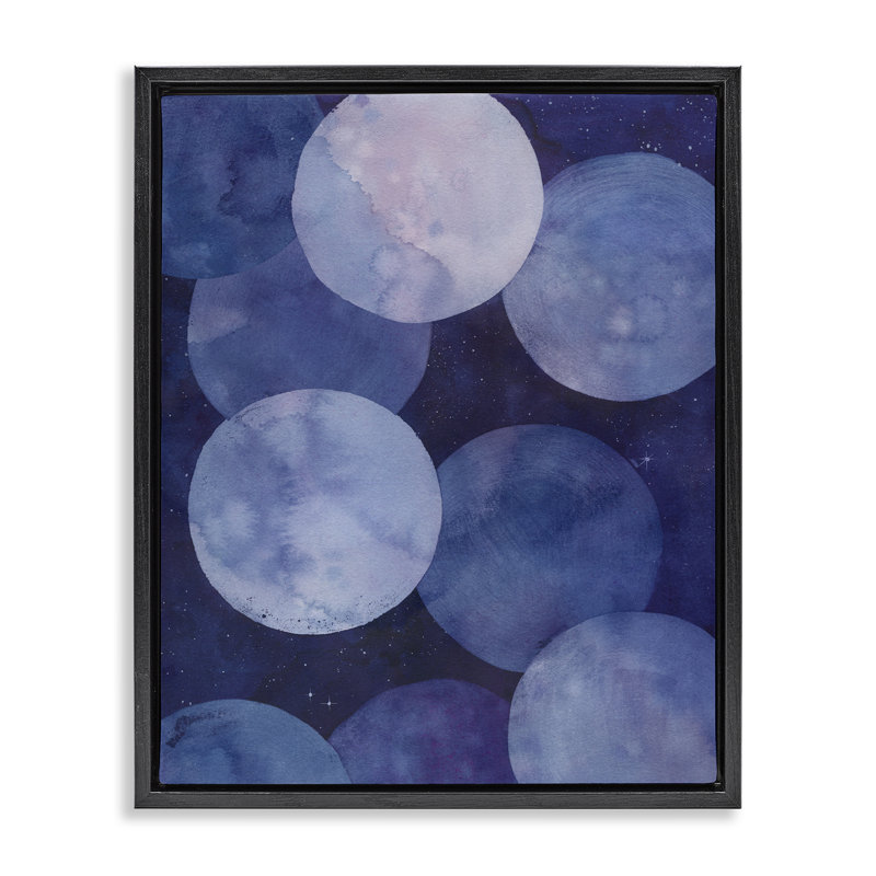 Toile flottante mauve par Grace Popp, Cadre flottant noir de jais, H 31 po x l 21 po