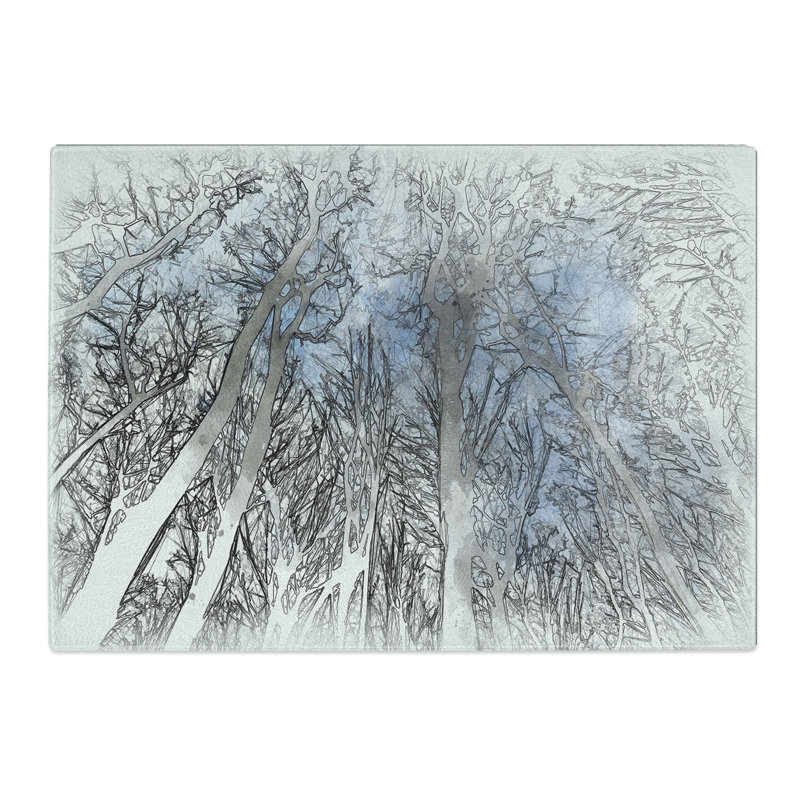 Beautiful Forest Sketch Chopping Board, 0.4cm H x 20cm W x 28.5cm L