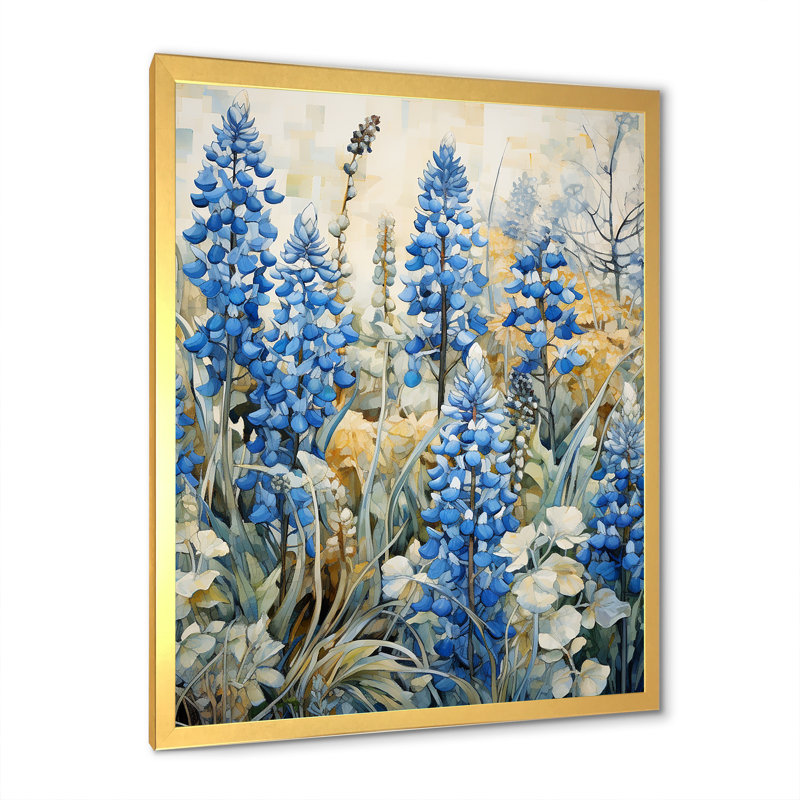 "Blue Bonnets Meadow Simplicity I", reproduction d'art sur toile, Or, H 20 po x l 12 po x P 1 po
