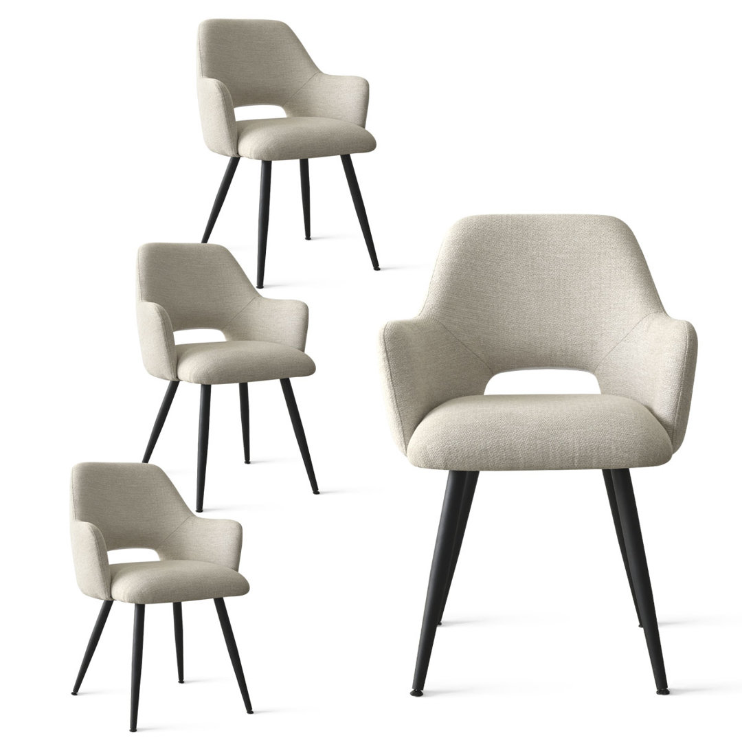 Fabric Upholstered  Arm Chair (Set Of 4) Corrigan Studio® Upholstery 