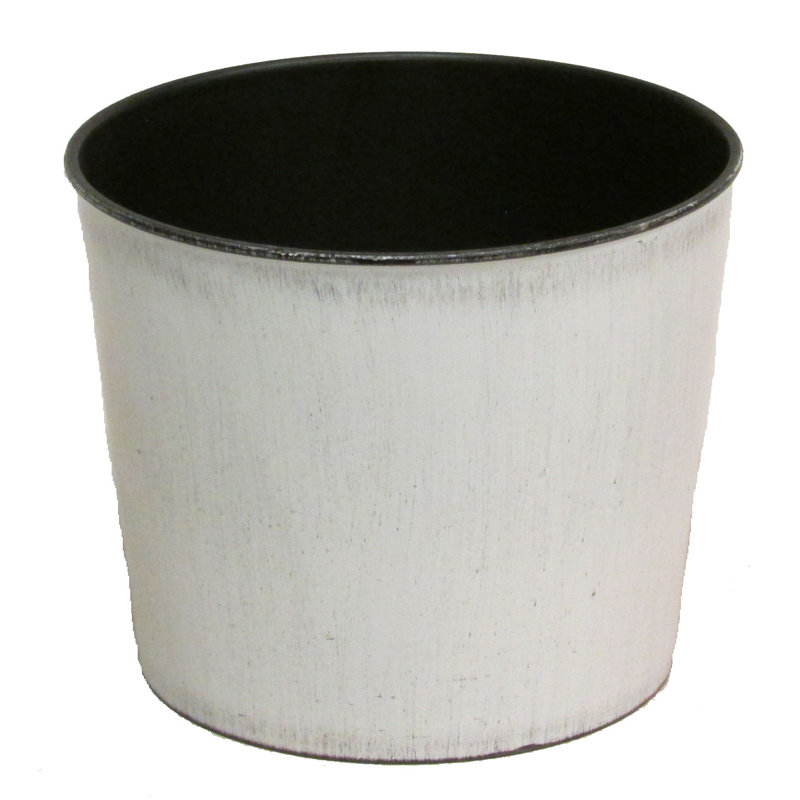 Pot à fleur en plastique peint à la main Chassidy, Noir et blanc