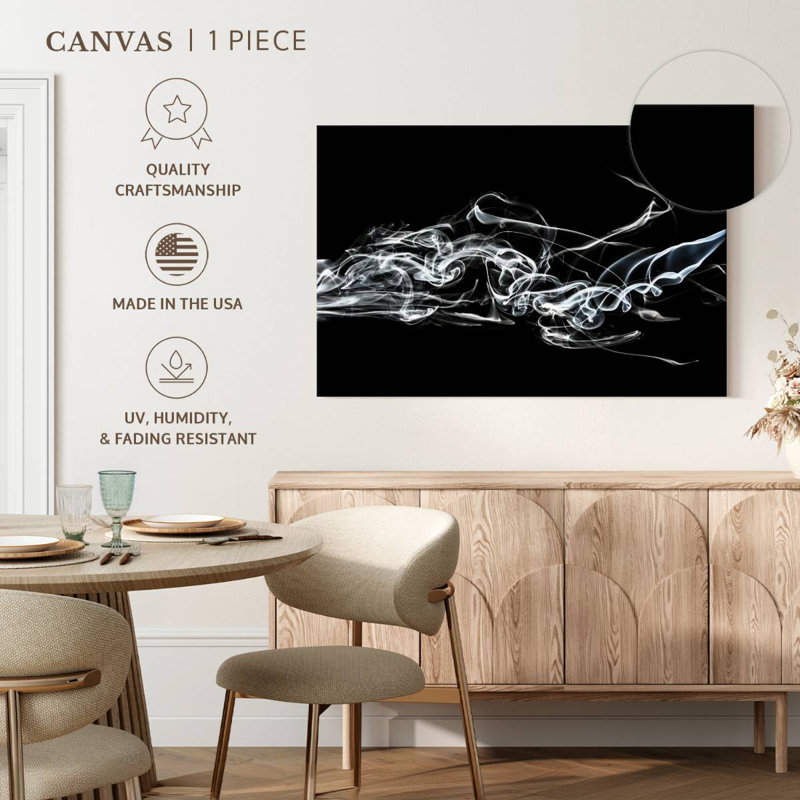 Senne Abstract White Smoke - Shark, 30" H x 45" W