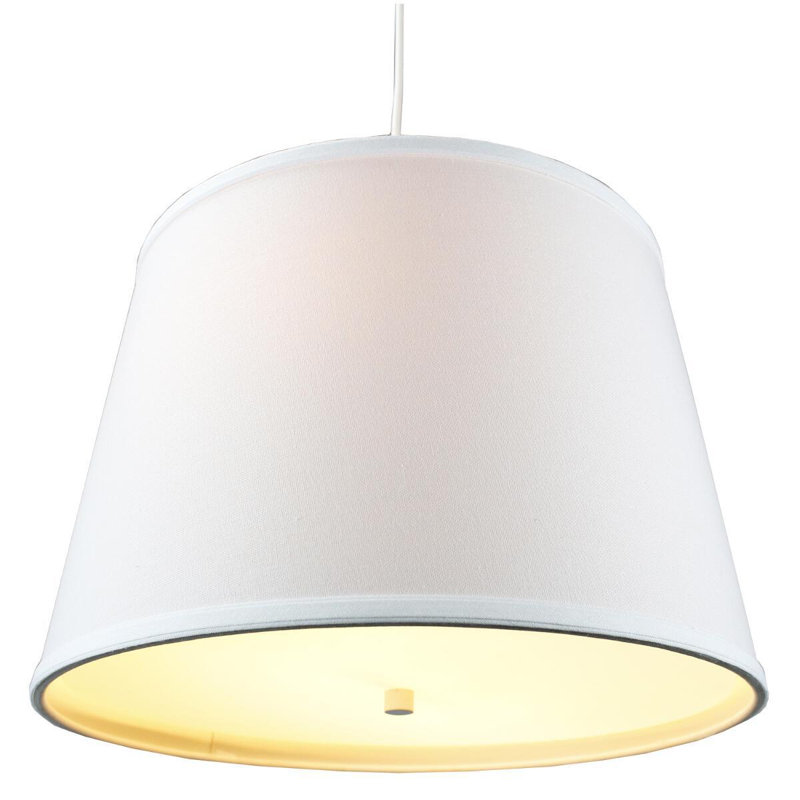 2 - Light Drum Chandelier, 10" H x 14" W x 12" D, White