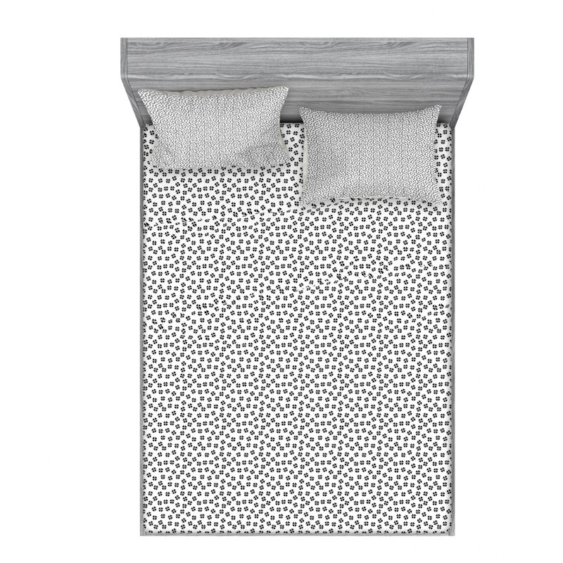 Mudcloth Microfiber Geometric Sheet Set, Full Sheet Set with Fitted Sheet