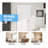 28" X 80"5-Panel Interior Door,White Primed Panel French Door for Closet Pantry Bedroom Livingroom Study Office, Pocket, Barn Doors-Shaker w/o Hardware Frame