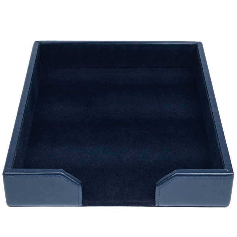 Organisateur de papier en cuir Gregson, Bleu marine