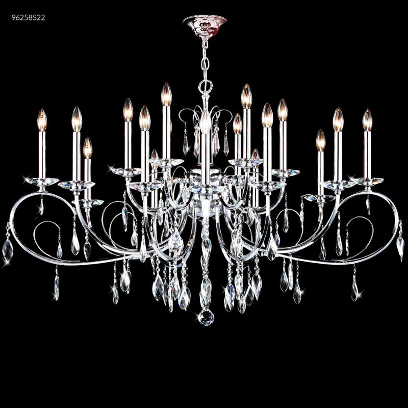 Lustre ovale 18 feuilles, Strass Swarovski