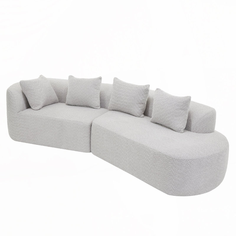 Canapé modulaire courbé de 116 po, Gris