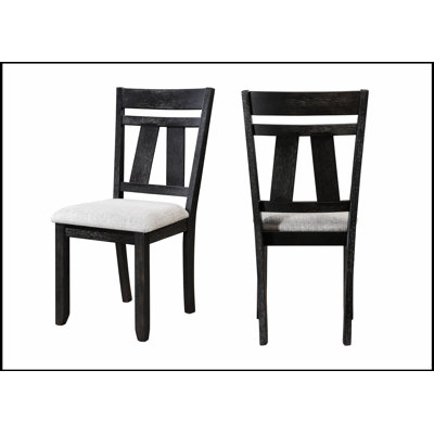 Ensemble de chaises d'appoint 2 pièces de style chalet avec siège rembourré, conception transitionnelle pour le confort et l'élégance dans les salles à manger
