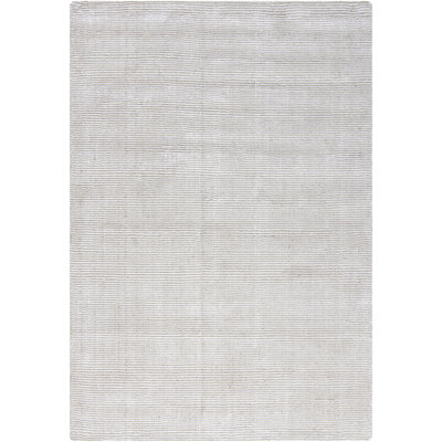 Tapis en laine et viscose Yiwei touffeté à la main beige et ivoire