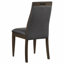 Chaise d'appoint à dossier solide gris et noyer foncé (ensemble de 2)