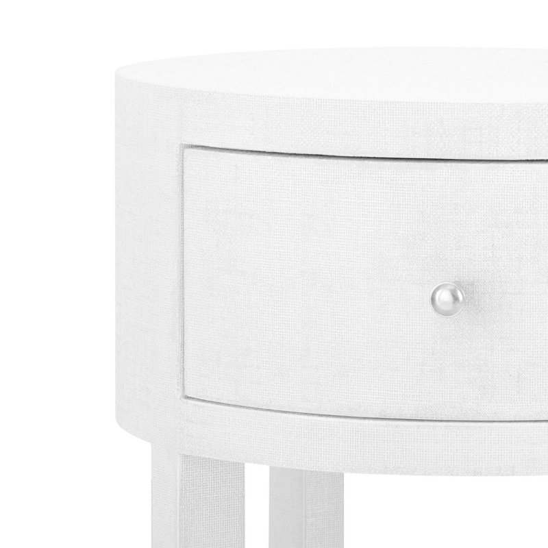 Claudette End Table, White, White