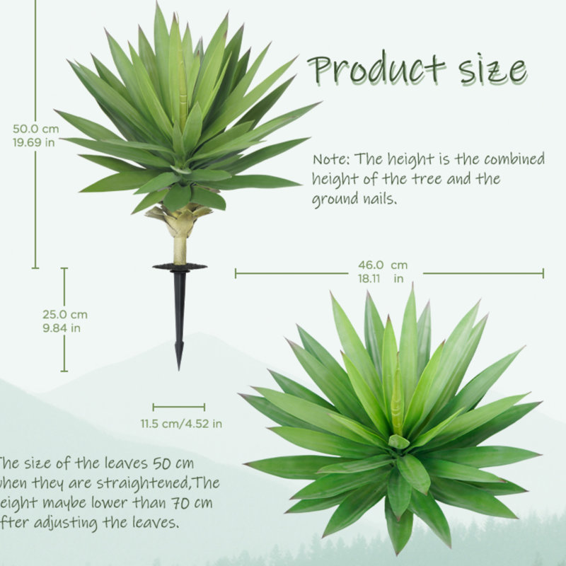 Agave artificiel 28 po, H 27,56 po x l 18,11 po x P 18,11 po