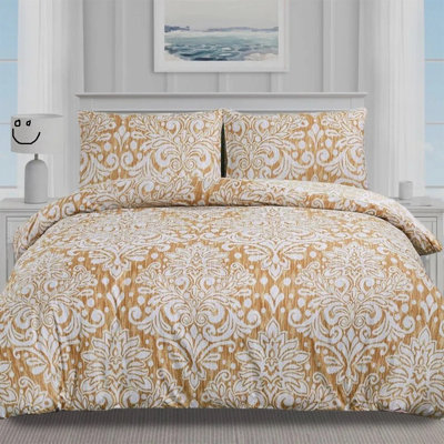 Cotton Damask Duvet Cover Set