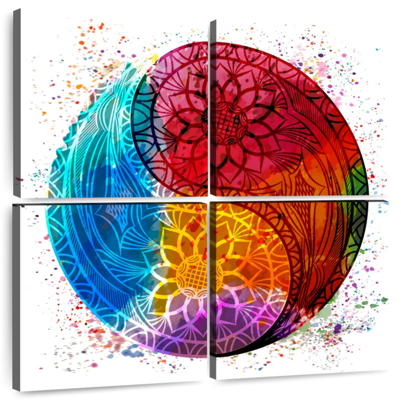 Symbole Kerrick du Yin Yang coloré, H 26 po x l 26 po