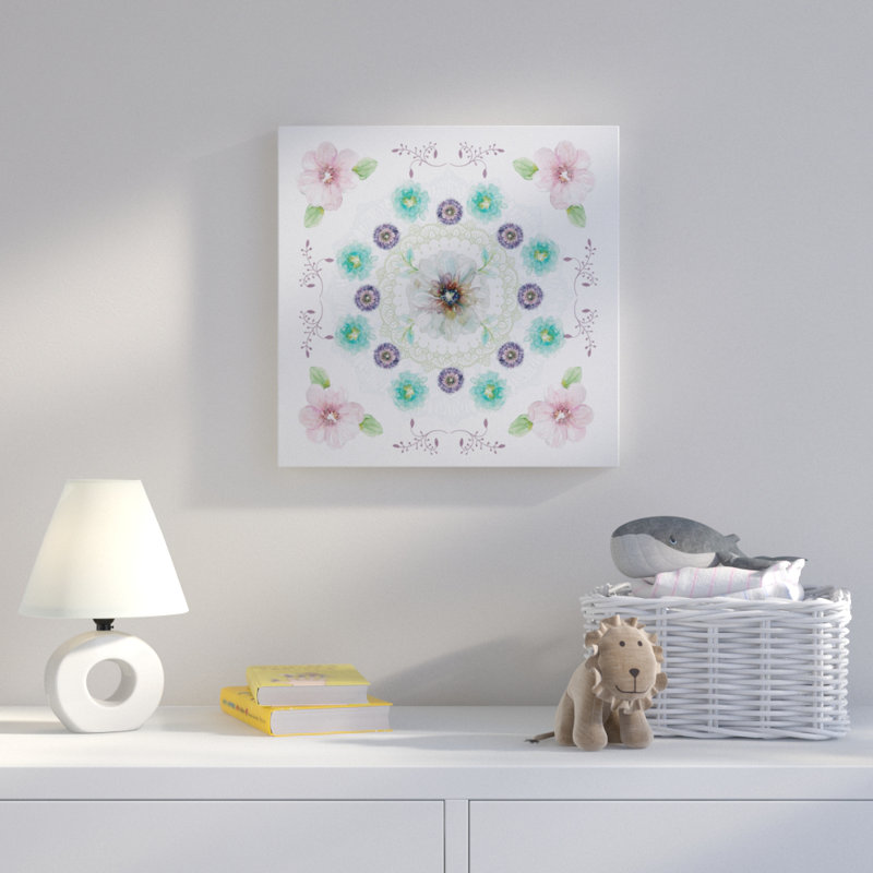 Art floral sur toile Kaléidoscope II, H 16 po x l 16 po x P 1,5 po, Toile tendue
