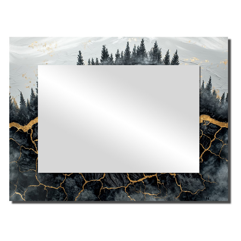 Miroir d'appoint mural Dark Forest, 24 po x 32 po
