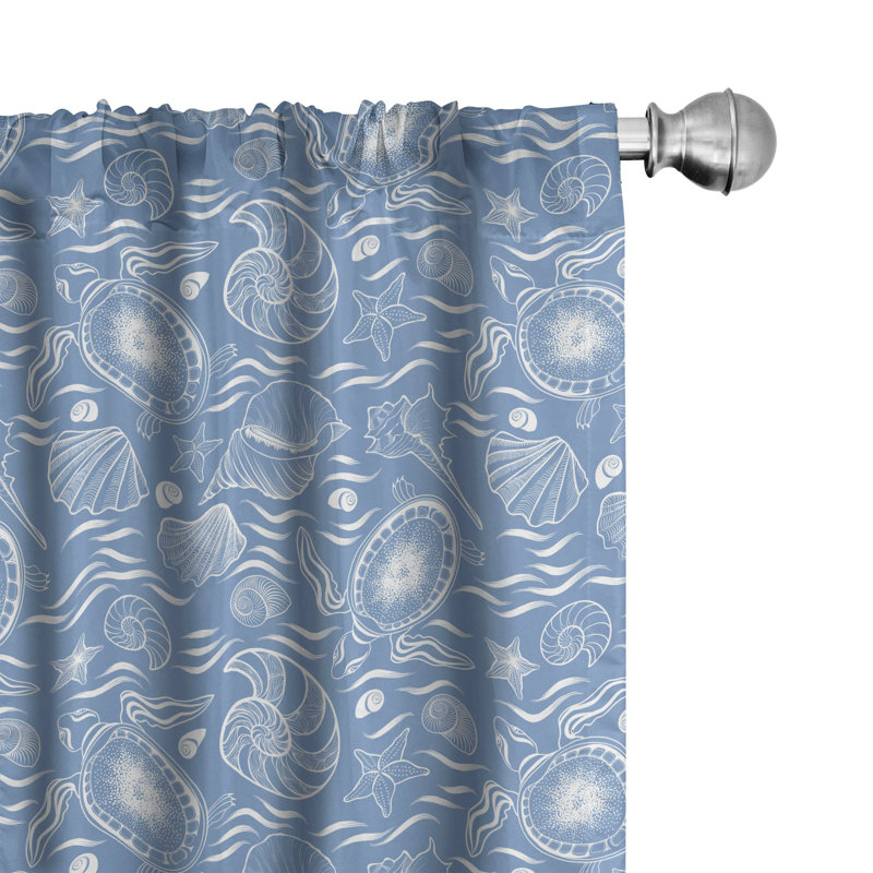 Paire de rideaux semi-transparents avec passe-tringle Turtle, 28 po x 63 po