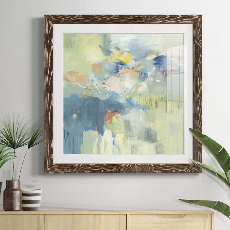 Moments With You - Peinture, H 31,5 po x l 31,5 po x P 1,5 po, Encadré de bois de noyer