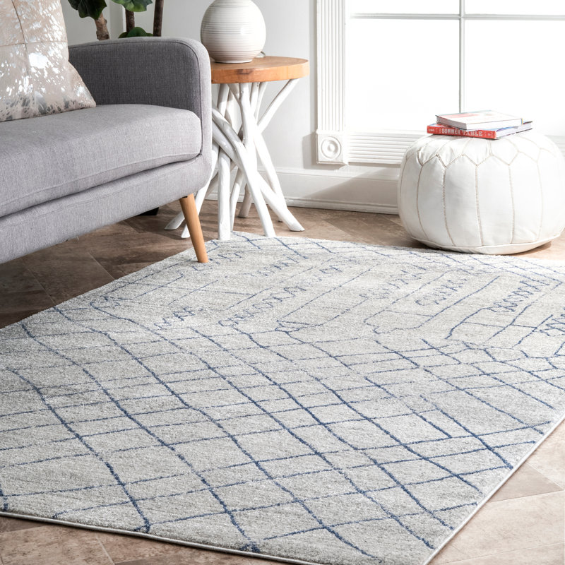 Tapis rayé gris Addison, Rectangle 5 pi x 7 pi 5 po