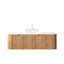 Meuble-lavabo flottant 48 po avec lavabo en verre cristal blanc, armoire de rangement, 2 tiroirs, pré-assemblé
