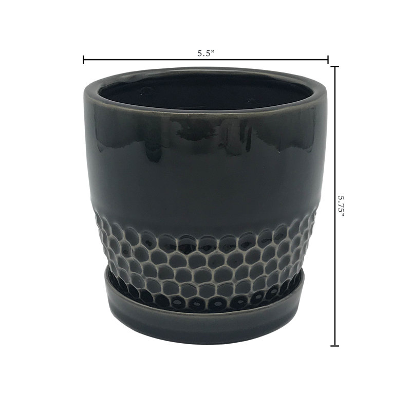 Pot à fleurs 100% céramique Kutsi, Noir