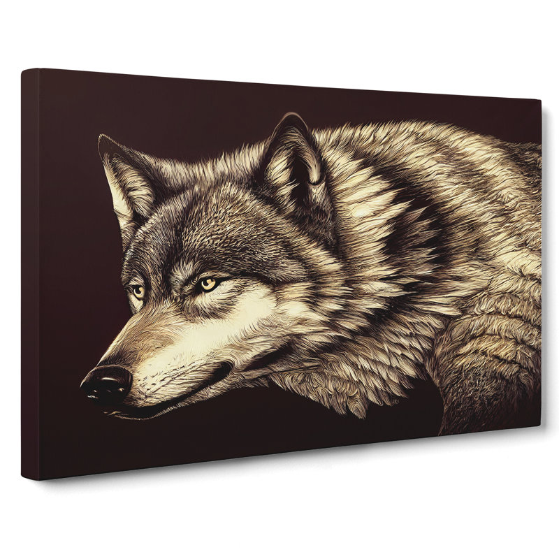 Beguiling Wolf - Wrapped Canvas, 50cm H x 76cm W x 3cm D