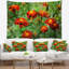 Tapisserie à fleurs marigold rouge floral-28487135