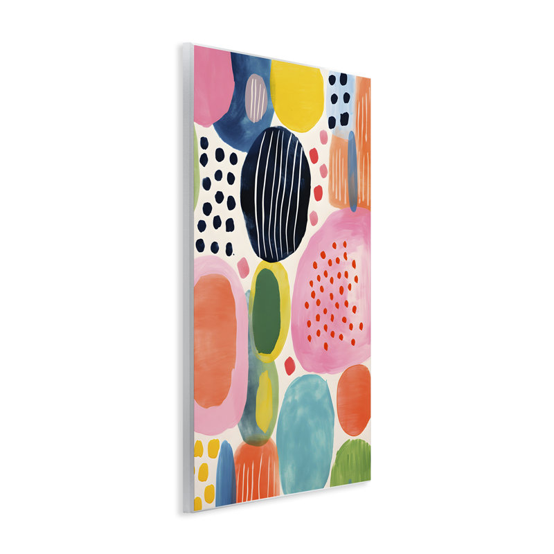 Whimsical Patterned Shapes Wall Plaque Art by Petal Prints Design, 15" H x 10" W