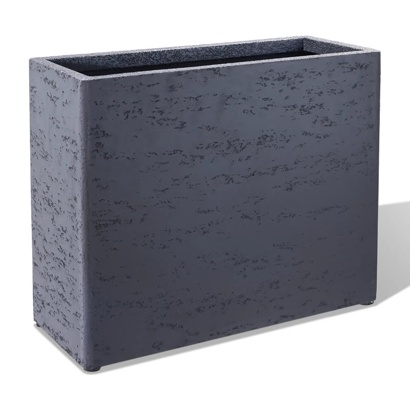 Grande jardinière rectangulaire en composite, durable pour une utilisation toutes saisons avec trous de drainage, grande jardinière rectangulaire pour plantes d'intérieur et d'extérieur